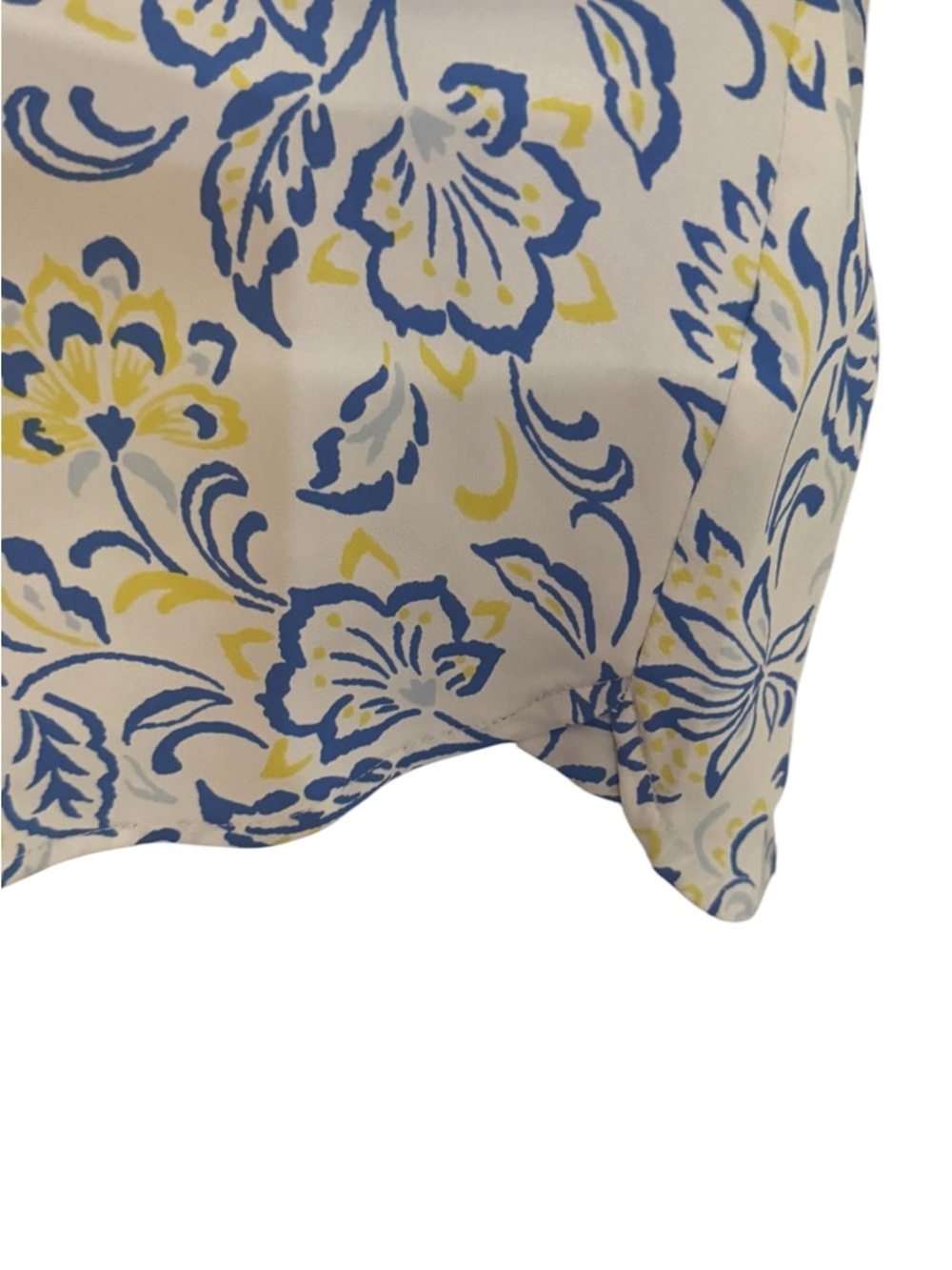 Ann Taylor  Spring/Summer White Top w/ Blue/Yellow Floral Print   MEDIUM    #B - Picture 7 of 10